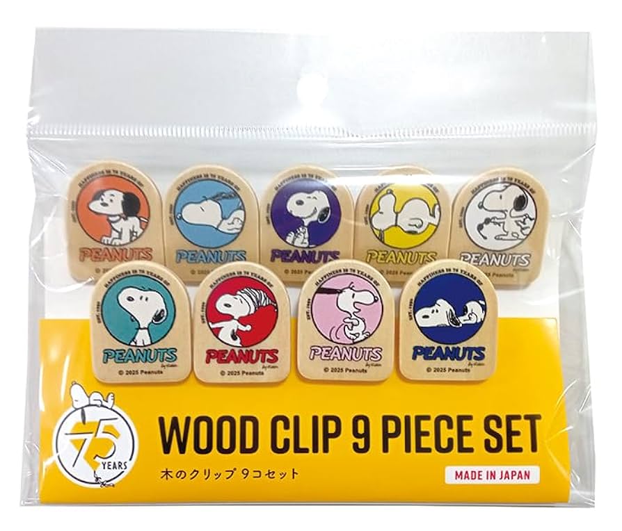 Amazon | ナガノファクトリー スヌーピー 75周年 木のクリップ 9